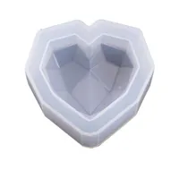 Diamond coração sabão molde de vela molde de silicone flexível moldes bolo cookies chocolate diy decoração 3 tamanho