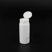 50×卸売100g A ++空のプラスチック粉ボトル白PEクレンジング/薬用粉の瓶PP蓋の化粧品包装付き