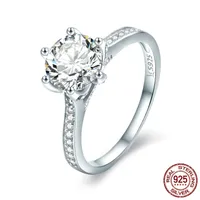 Nueva llegada elegante anillo grande chica circonio cúbico anillo de plata esterlina 925 Diseñado para joyas mujer pareja Anillos de boda al por mayor