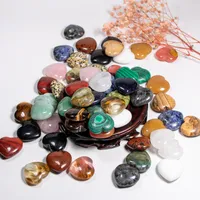 Heet hoge kwaliteit liefde hartvormige massage kralen natuurlijke kwarts steen niet-poreuze diy sieraden maken groothandel 30mm gratis verzending