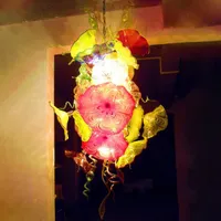 Żyrandole Murano z kwiatami Płyty oświetleniowe LED Source Salon Meble Meble Usta Dmuchany Szklany Żyrandol Light Fixury