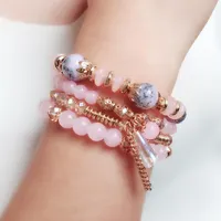 Bohême du Moyen-Orient plus récent style marin anneau multi-couche de perles de cristal Bracelets Bracelet Bijoux Femmes de cadeau de Noël
