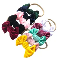 Nueva Europa bebés Pleuche arco de la venda de los niños del Bowknot Hairband niños Pañuelos cinta para la cabeza 10 colores