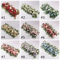 Mezcla de plantas de flor artificial de 50 cm Fila Rose Peony flor del Hydrangea DIY Arco Seda Flores fila para la boda Decoración festiva HHA741