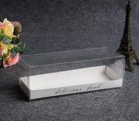 Portable Transparent Clear Swiss Roll Cake Box Bakning Förpackning Boxar Dessert Cookies Boxes Sn3212