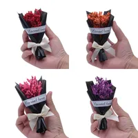 Sevgililer Günü Hediyesi Yüksek Dereceli Kurutulmuş Çiçek Işçilik Mini DIY Buket Narin Yapay Çiçekler Yeni Stil 2 5xf Ww