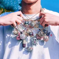 Joachim Mens del diseñador de moda collar de Hip Hop del collar de la joyería heló hacia fuera los collares pendientes con la cuerda de oro de la cadena k3729