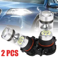 2x 5202 H16 PS24W High Power 100 W 6000K Super Biała LED Fog D-RL Lights Bulb Day-Time Running Motorcycle Head Lampa Biały