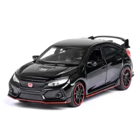 1:32 Honda Civic Tipo-R Diecasts Toy Veículos Metal Modelo de Carro Som Coleção Luz Coleção Brinquedos Para Crianças Presente de Natal T191218