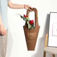 5PCS Portable Flower Tote Bag Vintage Kraft Paper Opakowanie Prezent Gift Wrap Waterproof Work