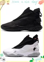 Proto React Zip Triple Black White Grey Men Basketball Shoes Sports Sneaker Jumpman 23 Mens Trainer with box
