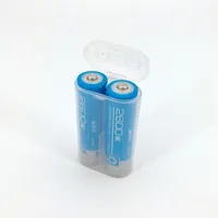 2 * Caixa da bateria Caixa de segurança Recipiente de armazenamento Caixa portátil de plástico ajuste 2 * 18650 ou 4 * 18350 CR123A 16340 Bateria
