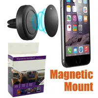 Universal Air Vent Magnetic Cell Phone Mounts Hållare 360 ​​Rotation Bilmonteringshållare för iPhone Android Smartphone med Retail Package