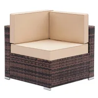 Modern Personalizzato Staccabile Piscina Angolo Set Rest Brown Gradient Tessitura divano rattan Set con 2PCS Divani