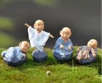 kung fu Cartoon figurine monaco giardino delle fate miniature ornamenti terrario Decorazione muschio Micro paesaggio mestieri resina