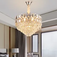 Lugetage de cristaux de luxe moderne Éclairage AC110V 220V Lustre LED lampe de lampe de salle à manger Charlings Foyer Luminaires d'intérieur