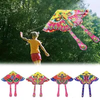 90x50cm cometas coloridas kite de mariposa al aire libre kites de jardín de tela brillante plegable juguetes voladores para niños juego de juguete
