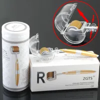 Dropshipping ZGTS Luxury 192 Titanium Micro Needles Therapy Derma Roller For Acne Scar Anti-Aging Skin Beauty Care Rejuvenation