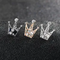 Kleine Metalen Mini Crown Broche Pin Heren Pak Shirt Broches Corsage Badge Pins Crystal stropdas Clip Collar Decoratie DHL