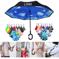 Creative 88 style Car inverted umbrellas double layer windproof with C shape handle umbrella free shipping