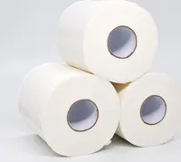 Kağıt Havlu Tuvalet Rulo 4 Katmanlar Ev Banyosu Birincil Ahşap Hamuru Doku 10 Rulo / lot