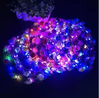 LED Luminous Hairbands Wreaths Glow Flower Crown Children Glowing Garland Crown Toys Head Accessories for Party Wedding Night Market LT1369