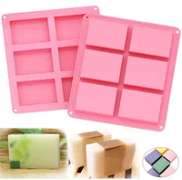 6 Cavities Handmade Rectangle Square Silicone Soap Mold Chocolate Cookies Mould Cake Decorating Fondant Molds SN1891