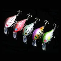 Lot plastfiske lockar Bass Crankbait Crank Bait Tackle 3D Eye Fish Lure Opp Bag Packing 8,4g / 5,5 cm