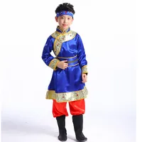 Sahne aşınma çocuk dans kostüm Moğol etnik Tibet giyim kızlar etek Çin azınlık performansı