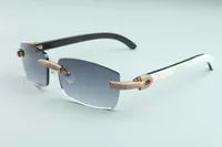 2020 neue Männer und Frauen gleiche Sonnenbrille voller Diamantgläser T3524012-27 Luxus Grenzloser natürlicher Mischhorn-Diamantrahmen