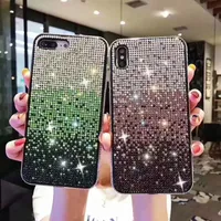 Gradient Bling Diamond Sparkle Soft TPU Cases For Iphone 14 13 12 11 Pro XS Max XR X 8 7 6 Plus Crystal Glitter Luxury Shinny Colorful Rhinestone Phone Cover Skin