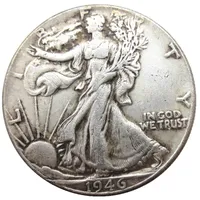 EUA 1946PSD Walking Liberty Half Dollar Artesanato Prata Banhado Copiar Coin Brass Ornaments Casa Decoração Acessórios