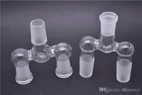 물 파이프 액세서리 봉 유리 옵션에 대한 14.5mm 18.8mm 유리 어댑터를 두 번 그릇 어댑터 두 가지 크기의 유리 분배기 프로스트 어댑터