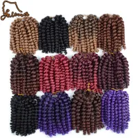 Falemei Crochet Braids Jamaican Bounce Twist Braiding Hair 9inch 80g Hårbuntar Syntetiska Wand Curls Crochet Extensions