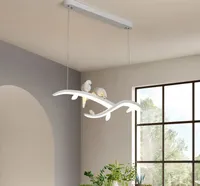 Modern LED Hängande Hängsmycke Lampor för matsal Kök Rum Bar Shop Ljuskrona Vit med fågel 90-260V