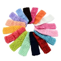 Baby Girls 4 CM Szeroki Nylon Crochet Headband Dzieci DIY Miękkie Elastyczne Band Toddler Kids 1.57 "Opaski na głowę Wysokiej jakości 38 kolorów Kha57