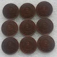 Нам набор (1865-1873) 9pcsTwo центов 100% медные монеты копия промотирования