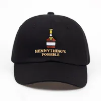 2019 nowy henny butelka wina haft tata kapelusz mężczyźni kobiety czapka z daszkiem Regulowane czapki Hip-Hop Snapback Czapki