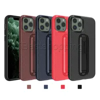 Soft TPU Carbon fiber case With stents For iPhone 11 Pro Max XR XS X 8 7 6S Plus