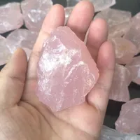 500g Natürliche Raw Pink Rose Quartz Crystal Rohstein Specimen Healing Kristall Liebe Natursteine ​​und Mineralien Aquarium Stein
