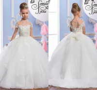 2020 тюль арабский цветок девушка платья для свадьбы прозрачные шеи старинные жемчужины детские конкурсные платья красивый цветок девушка свадебные платья