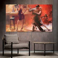 dipinti ad olio ritratto astratto Willem Haenraets caffè bar Tango riproduzione moderna su tela dipinto a mano