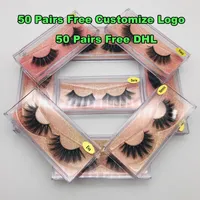 1pair / lot de las pestañas 3D Mink pestañas de larga duración de las pestañas falsas reutilizable 3D Mink pestañas Lash Extension Maquillaje Pestañas falsas