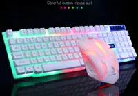 Teclado y el ratón kit nuevo teclado USB y ratón USB luminiscencia de luz de fondo del teclado del juego de colores y ratón