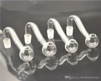 Günstige Pyrexglas Ölbrennerrohr mit 10 mm männlichem klar gemeinsamem Mini dicken Glasrohr Ölbrenner Sprudler für Wasser Bongs billigst