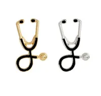 2 Renk Emaye Steteskop Broş iğneler Hemşire Takı Gümüş Altın Tıp Takı Doktor Hemşire Hediye Tıp Fakültesi Mezuniyet Souvenir