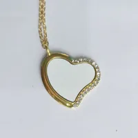 Free Shipping 70pcs/lot Heart Shape Sublimation Necklace Printable Jewelry Pendant With Chain