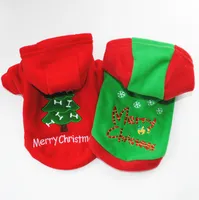 Noel Köpek Giysileri Kalın Yavru Palto Küçük Köpek Hoodie Ceketler Kış Köpek Dış Giyim Noel Baba Kostüm Pet Malzemeleri 2 Tasarımlar YW1625