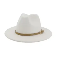 2020 осень зима Женщины Мужчины войлока Панама Hat Fedora Джаз котелках Пряжка Декор Плоский Брим Cowboy Hat Trilby