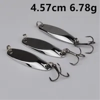 10 unids / lote 4.57cm 6.78g Silver Vib Spoons Cebos de metal Señuelos 8 # Hojo Hancho Hook Ganchos de pesca Fishhooks Pesca Tackle Accesorios D-004